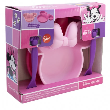 SET 4 PCS VAJILLA PP FORMA (PLATO, CUENCO Y CUBIERTOS) EN CAJA MICKEY MINNIE