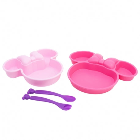 SET 4 PCS VAJILLA PP FORMA (PLATO, CUENCO Y CUBIERTOS) EN CAJA MICKEY MINNIE