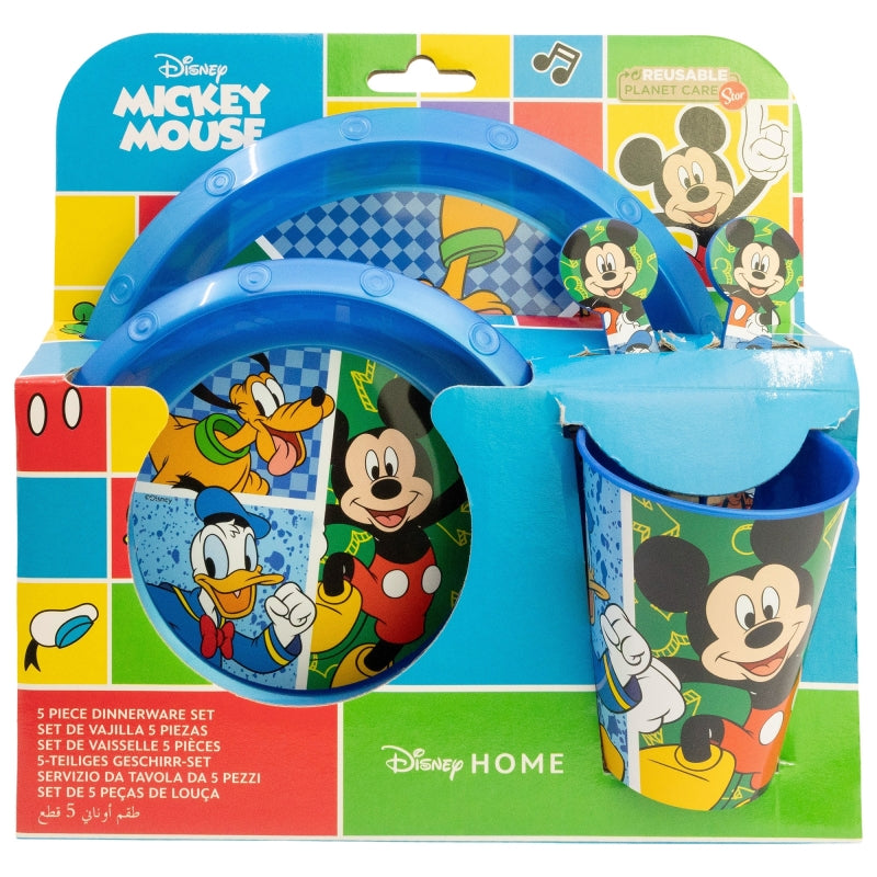 SET VAJILLA INFANTIL 5 PCS (PLATO, CUENCO, VASO Y CUBIERTOS)