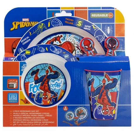 SET VAJILLA INFANTIL 5 PCS (PLATO, CUENCO, VASO Y CUBIERTOS)