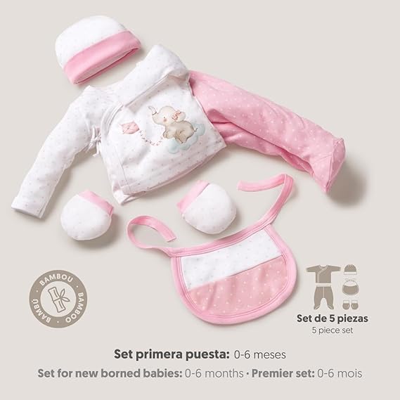 SET DE REGALO BEBE 5 PIEZAS MODELO ELEFANTE