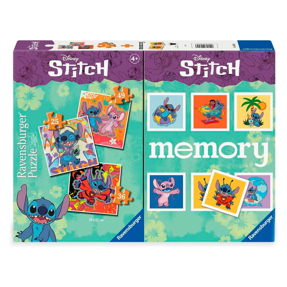 MEMORY + 3 PUZLLES STITCH