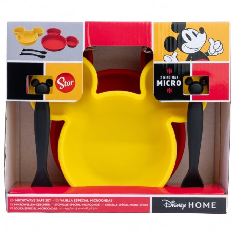 SET 4 PCS VAJILLA PP FORMA (PLATO, CUENCO Y CUBIERTOS) EN CAJA MICKEY MINNIE