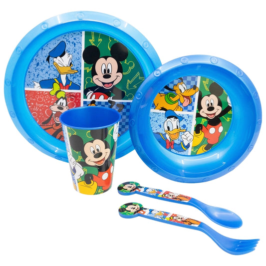 SET VAJILLA INFANTIL 5 PCS (PLATO, CUENCO, VASO Y CUBIERTOS)